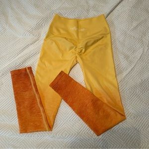 Alphalete Ombré Leggings- “Honey” Yellow to Orange (size small)